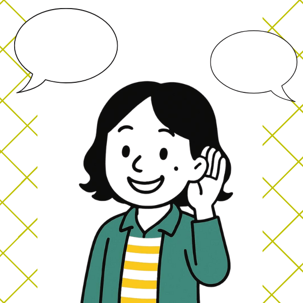 ヒアリング中のおまつ